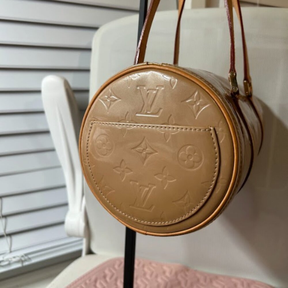 Vintage LV AUTH Bedford Handbag Beige Vernis - Picture 3 of 14